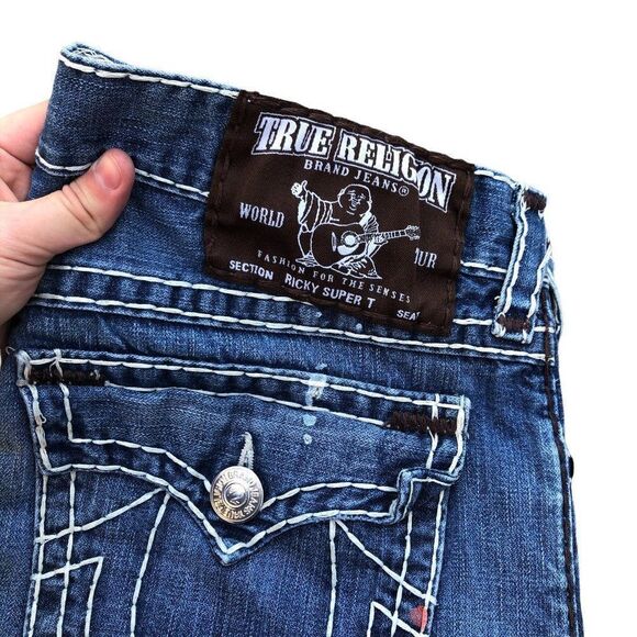 True Religion Jeans Size 38 RICKY SUPER T Blue - Picture 7 of 8